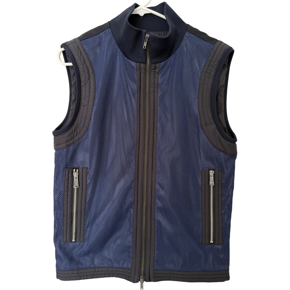 Kent and Curwen Mens Blue Mesh Full Zip Vest Size Medium Athleisure‎
